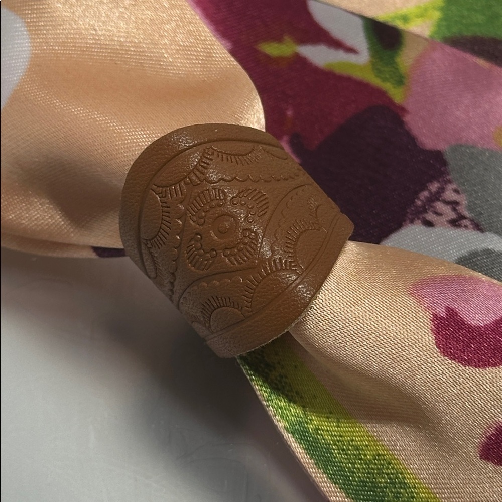 Faux Leather Scarf Ring - #204